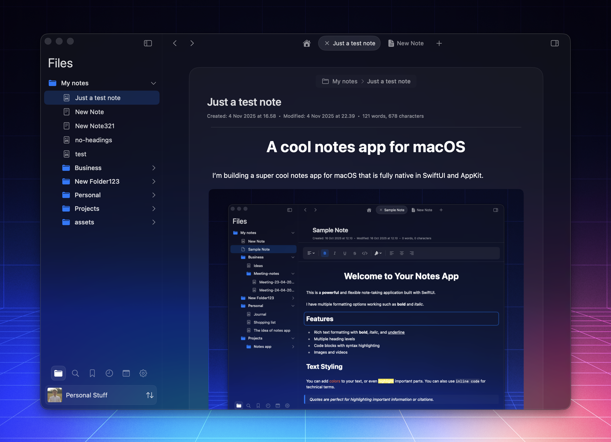 macOS Notes App